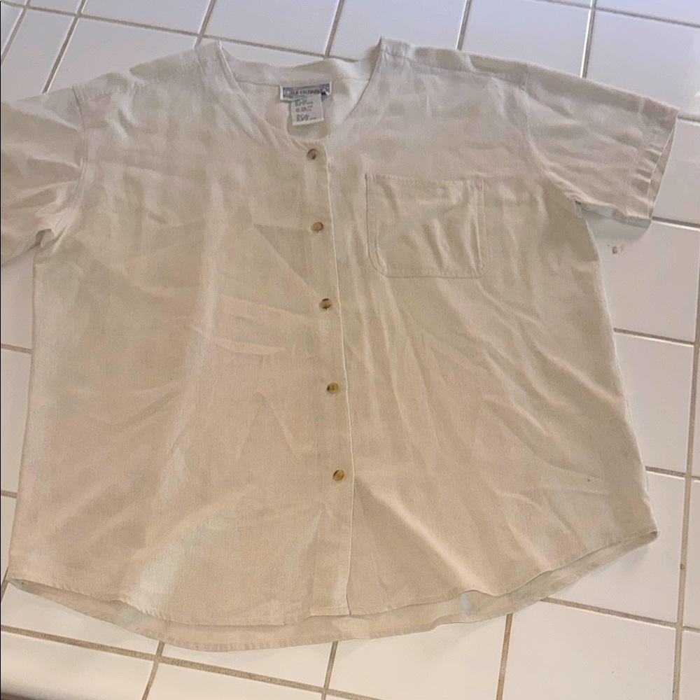 💯% Silk Exchange Top size L beige